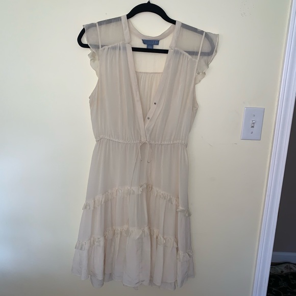 Anthropologie cream flowy dress - Picture 2 of 7